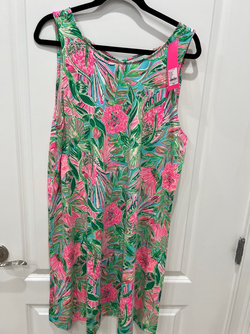 Lilly Pulitzer Pink, Green & Aqua Floral Midi Dress